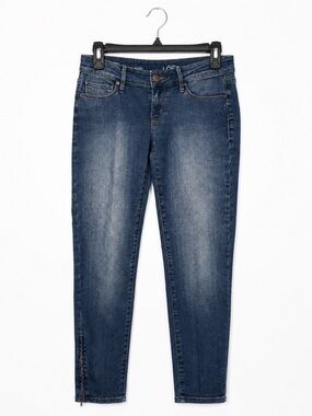 LOFT Curvy Skinny Ankle Jeans Women’s 25/0 Medium Wash Zip Ankle Stretch